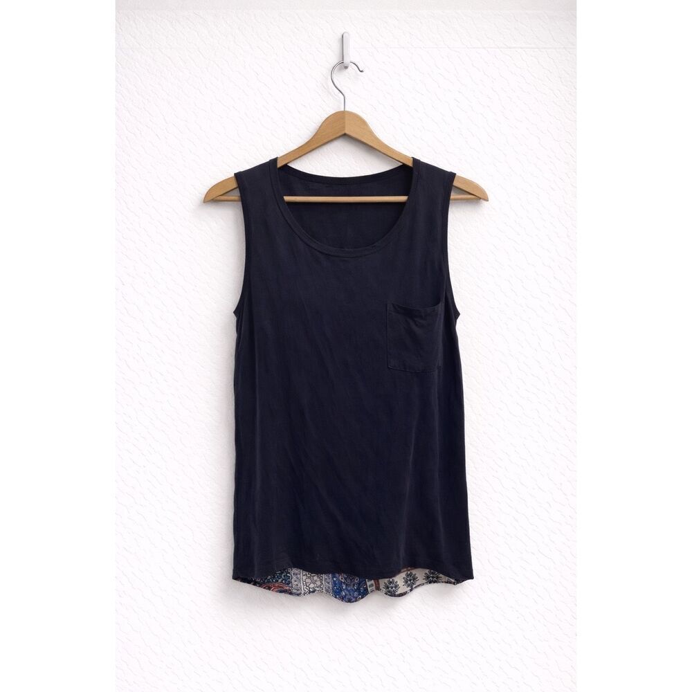 Honey Belle Navy Mixed Print Sleeveless Tank Top Women’s Medium